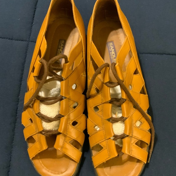 Women’s Tan Lace up Leather Open Toe Sandals - Picture 7 of 7